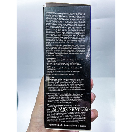 DUNG DỊCH OCEAN FREE 0 ANCHOR WORM &amp; FISH LICE 125ML CHO CÁ RỒNG
