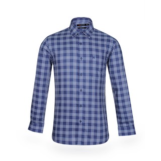 Áo sơ mi nam tay dài kẻ caro Khatoco mã A1MD388T1-CNCR116-2112-D