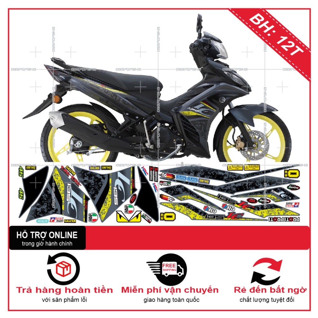 TEM RỜI EX 2011 LC 2021 DÁN XE XÁM XI MĂNG -- SHIN DECAL 2