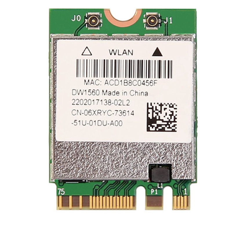 Thẻ Phát Wifi BCM94352Z DW1560 M.2 1200Mbps 802.11Ac 2.4Ghz / 5G Bluetooth 4.0 NGFF Cho Mac OS