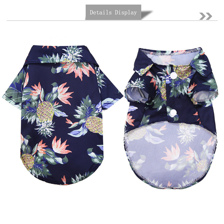 Áo Sơ Mi Đi Biển Mùa Hè In Họa Tiết Hawaii Kích Thước Lớn XS-5XL Cho Thú Cưng