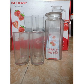 Bộ 1 bình và 4 ly thủy tinh - Quà tặng từ SHARP