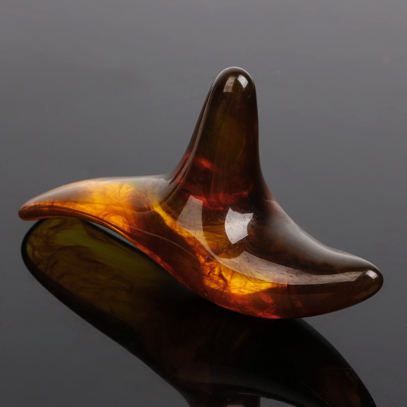 Youyo Dụng Cụ Sáp Mát Xa Chân Bằng Nhựa Resin Màu Hổ Phách Hình Tam Giác