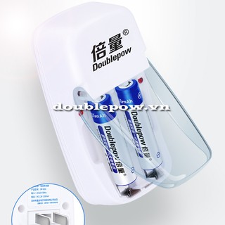Bộ sạc pin đũa pin tiểu Doublepow DP-B01 2 cổng sạc pin AA và AAA  hàng chính hãng