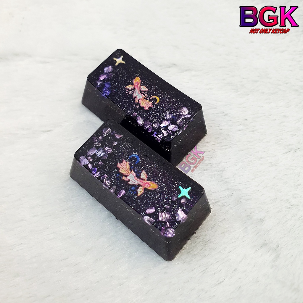 Keycap Artisan Nút Bàn Phím Cơ Giấc Mơ Cá Koi Chuẩn OEM 2U Resin Keycap