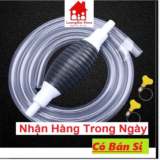 Ống Hút Xăng Dầu Chất Lỏng Bóp Tay, Dụng Cụ Bơm Hút Rượu Tiện Lợi Dây Dài 2m
