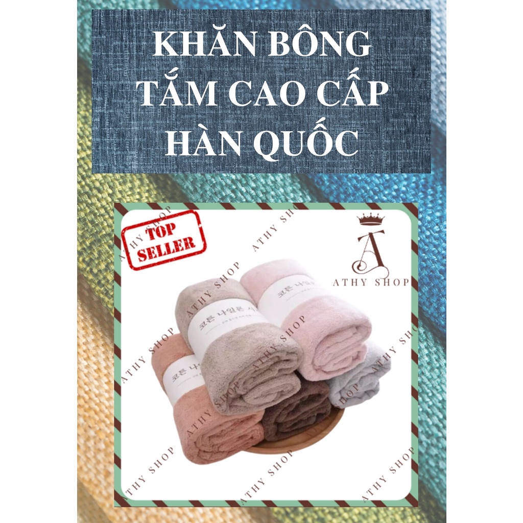 KHĂN TẮM CỠ LỚN HÀN QUỐC 140x70 CM, khăn bông quấn toàn thân, gia đình du lịch đi bơi biển, premium family travel towel