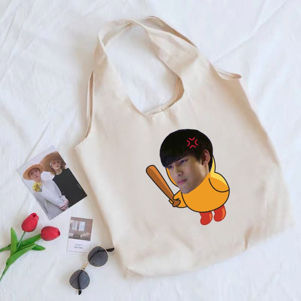 Kinporsche Túi Vải canvas Đeo Vai Đi Mua Sắm Mùa Hè Cho Nữ Sinh