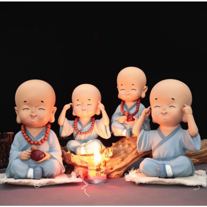 Tượng Chú Tiểu Áo Xanh Size Vừa 15cm