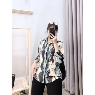 áo sơ mi lụa loang