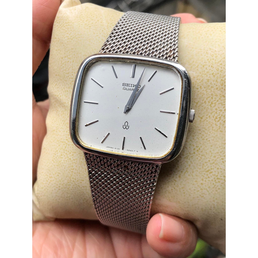 Đồng hồ nam hiệu Seiko, dây lụa, hàng đã qua sử dụng