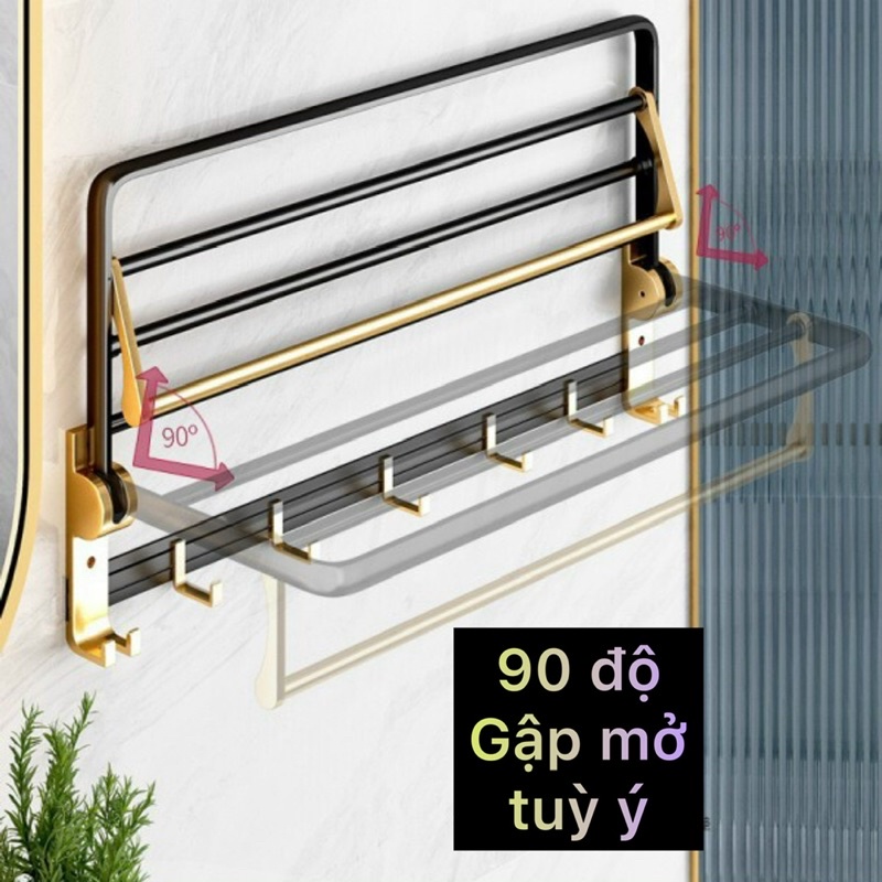 Bộ giá treo khăn mặt khăn tắm nhà tắm dán tường không khoan thiết kế thông minh tiện lợi ASSEL