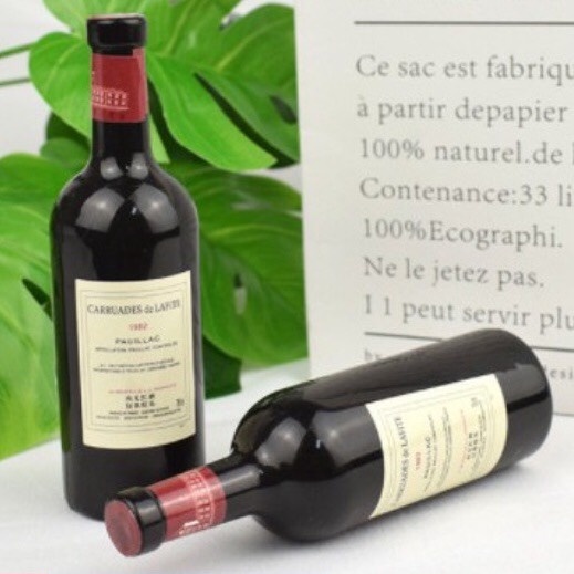 Chai rượu vang nhựa mô hình mini trang trí bánh sinh nhật - trang trí bánh kem HPBD