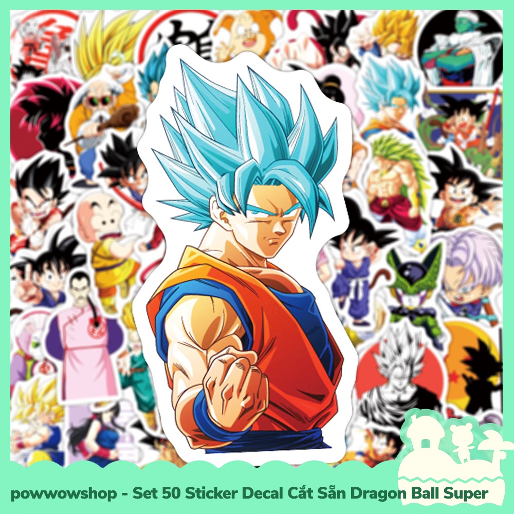 [Sẵn VN - Hỏa Tốc] Set 50 Sticker Mini Decal Dán Trang Trí Vật Dụng Mẫu Anime Manga Game Dragon Ball 7 Viên Ngọc Rồng
