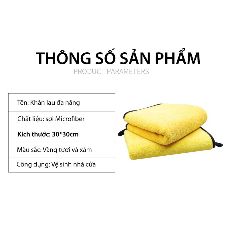 Khăn lau đa năng MICROFIBER 2 Lớp Cao Cấp | Siêu Thấm Hút | Lau đồ đạc lau xe Siêu Sạch!