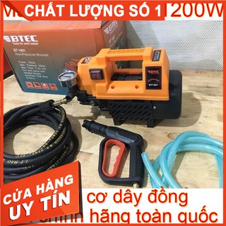 Máy rửa xe áp lực cao btec bt1401 chính hãng - tự hút nước, vệ sinh máy lạnh, xe máy, ô tô. bảo hành 6 tháng