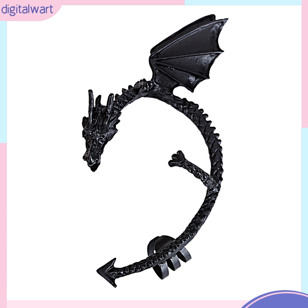 Khuyên vành tai đơn không xỏ lỗ thiết kế hình rồng phong cách retro cá tính dành cho nữ