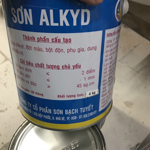 Sơn dầu Bạch Tuyết màu Trắng Mờ - thùng 4kg