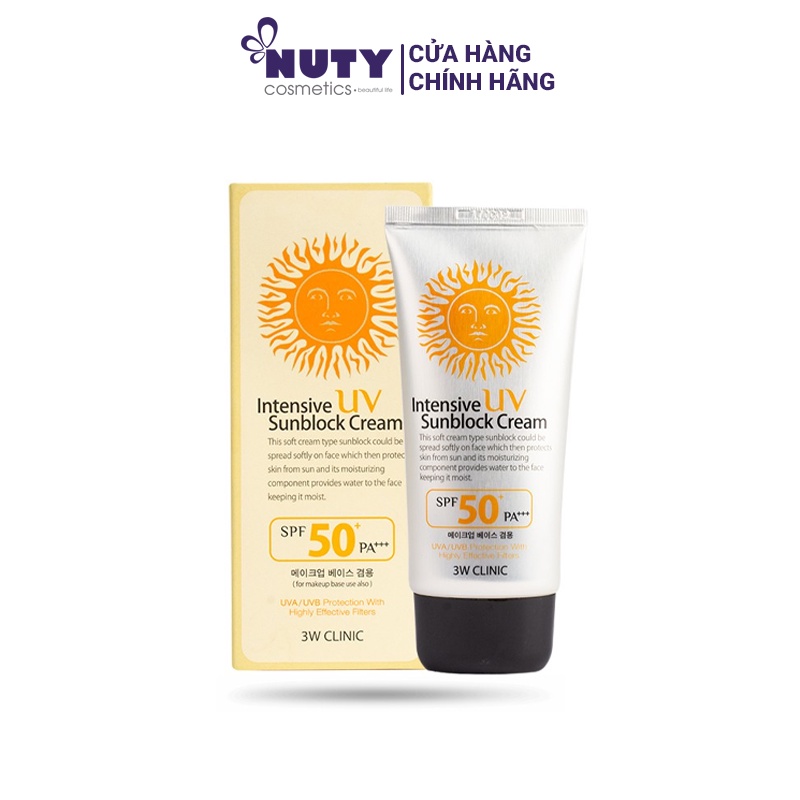 Kem Chống Nắng 3W Clinic Intensive UV Sunblock Cream SPF 50 PA+++ 70ml