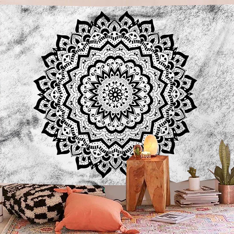 Nhiều mẫu Tranh vải treo tường họa tiết hoa Mandala (130cmX150cm), tặng đinh móc và kẹp tranh ( Phân loại 1-8)