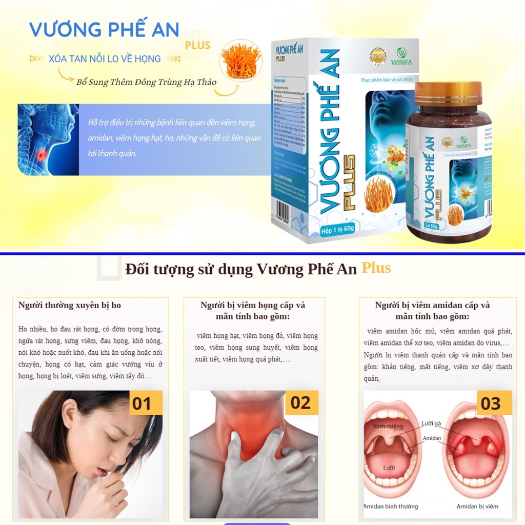 Vương Phế An Plus – Hỗ trợ giảm đau rát họng, viêm họng hạt