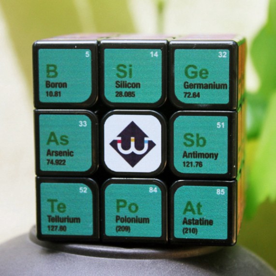 Khối rubik lắp ghép 3x3x3 in bảng tuần hoàn nguyên tố hóa học cho bé