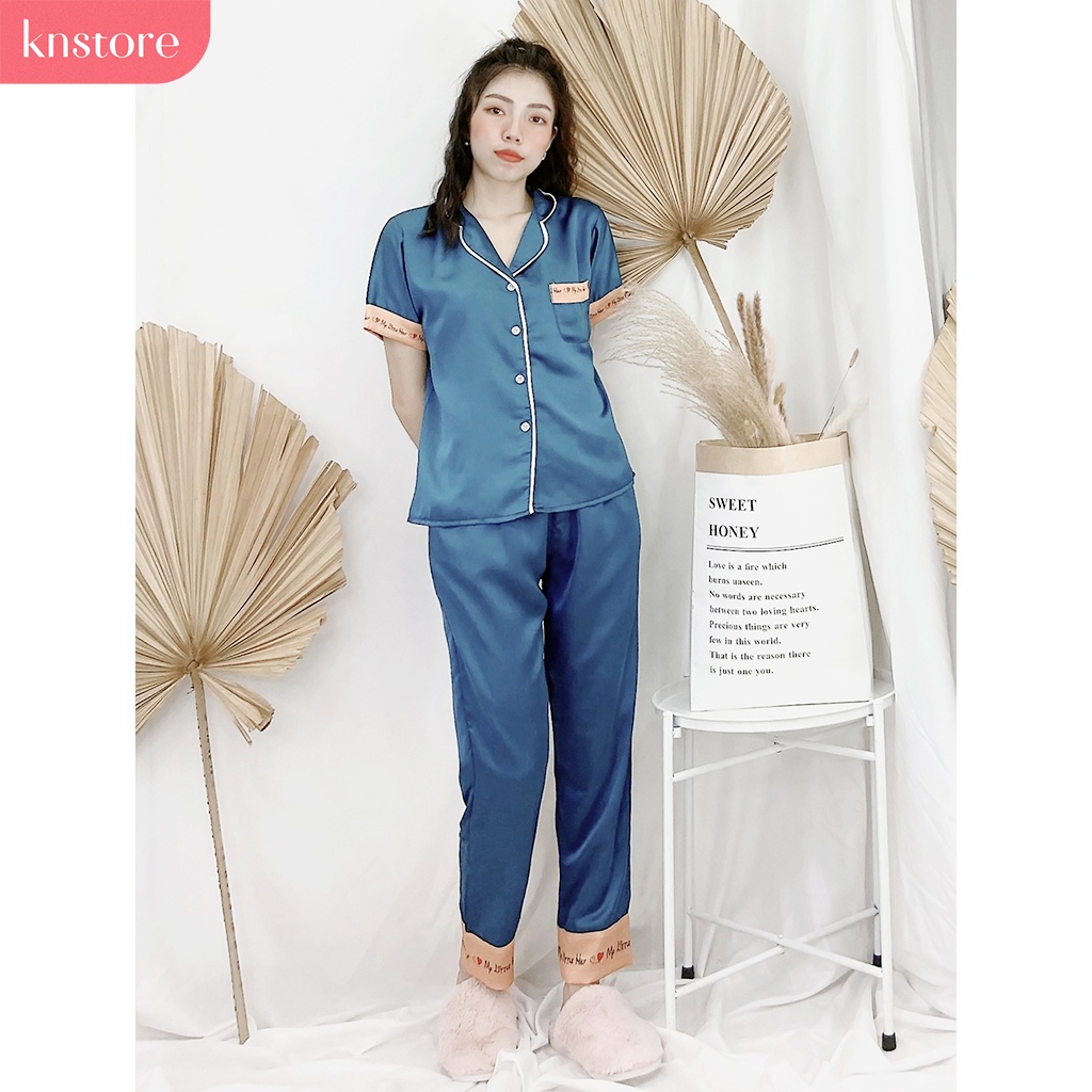 Đồ bộ nữ lụa satin tay ngắn quần dài, pijma lụa cao cấp mát mịn không nhăn ẢNH THẬT CỦA SHOP - Kn Store Việt Nam | BigBuy360 - bigbuy360.vn