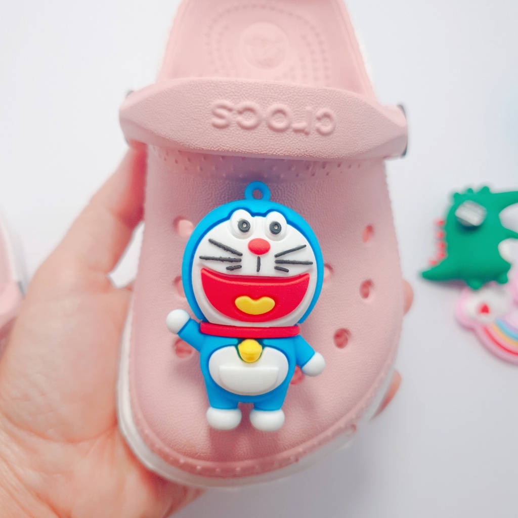 [DOREMON] Sticker dán dép cross / nút gắn hkdesign mẫu DORAEMON 4D TO / BIG nhựa (01 Cái)