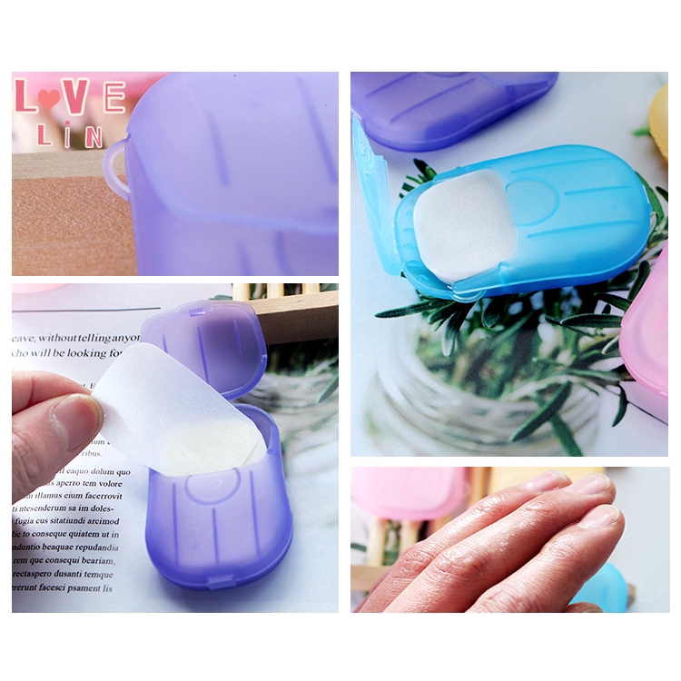 (Hàng Mới Về) Hộp Xà Phòng Giấy Mini Dùng Một Lần Tiện Lợi Du Lịch