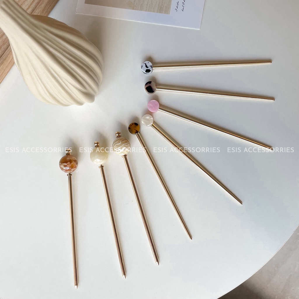 TRÂM CÀI TÓC KIM LOẠI HẠT GRANITE HÀN QUỐC CAO CẤP ESIS ACCESSORIES