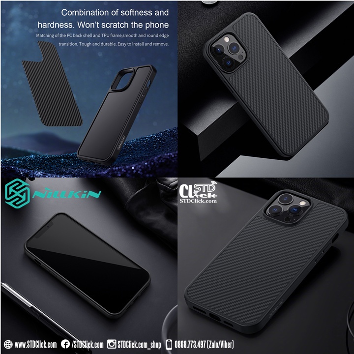 ỐP LƯNG IPHONE 13 PRO MAX - 13 PRO - 13 NILLKIN SYNTHETIC FIBER CHÍNH HÃNG