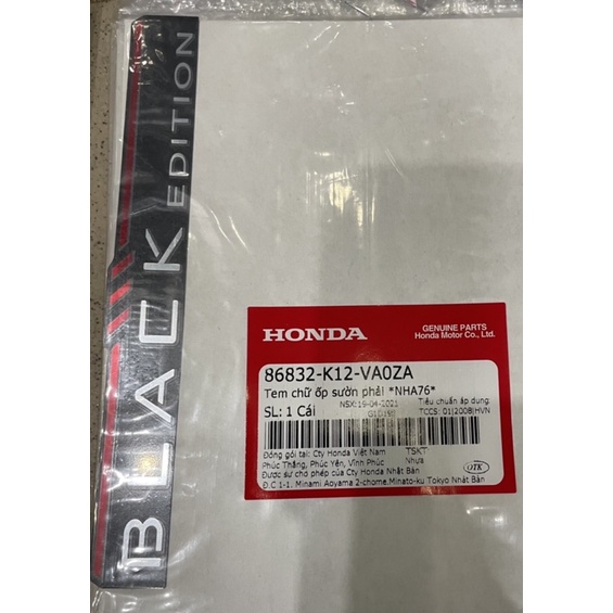 tem kỷ niệm 10 năm anniversary tem black edition honda giá 1 tem