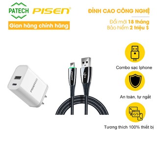 Combo sạc nhanh 18W (cốc sạc 18W + cáp thông minh tự ngắt) dành cho iPhone 7 đến iPhone 12 - PISEN