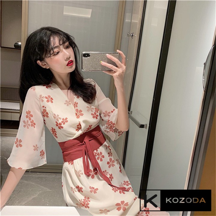 Đầm ulzzang Váy voan kiểu Nhật thiết kế dài công chúa có lớp lót vải  xòe xếp ly đẹp Kozoda M39