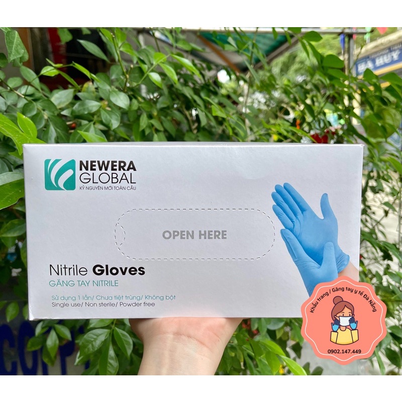 Găng tay nitrile ko bột  (Hộp 100 chiếc)
