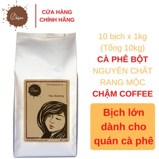 Combo 10kg cà phê BỘT nguyên chất rang mộc – Yêu Thương 1kg - Thành phần: 70% Robusta, 30% Arabica