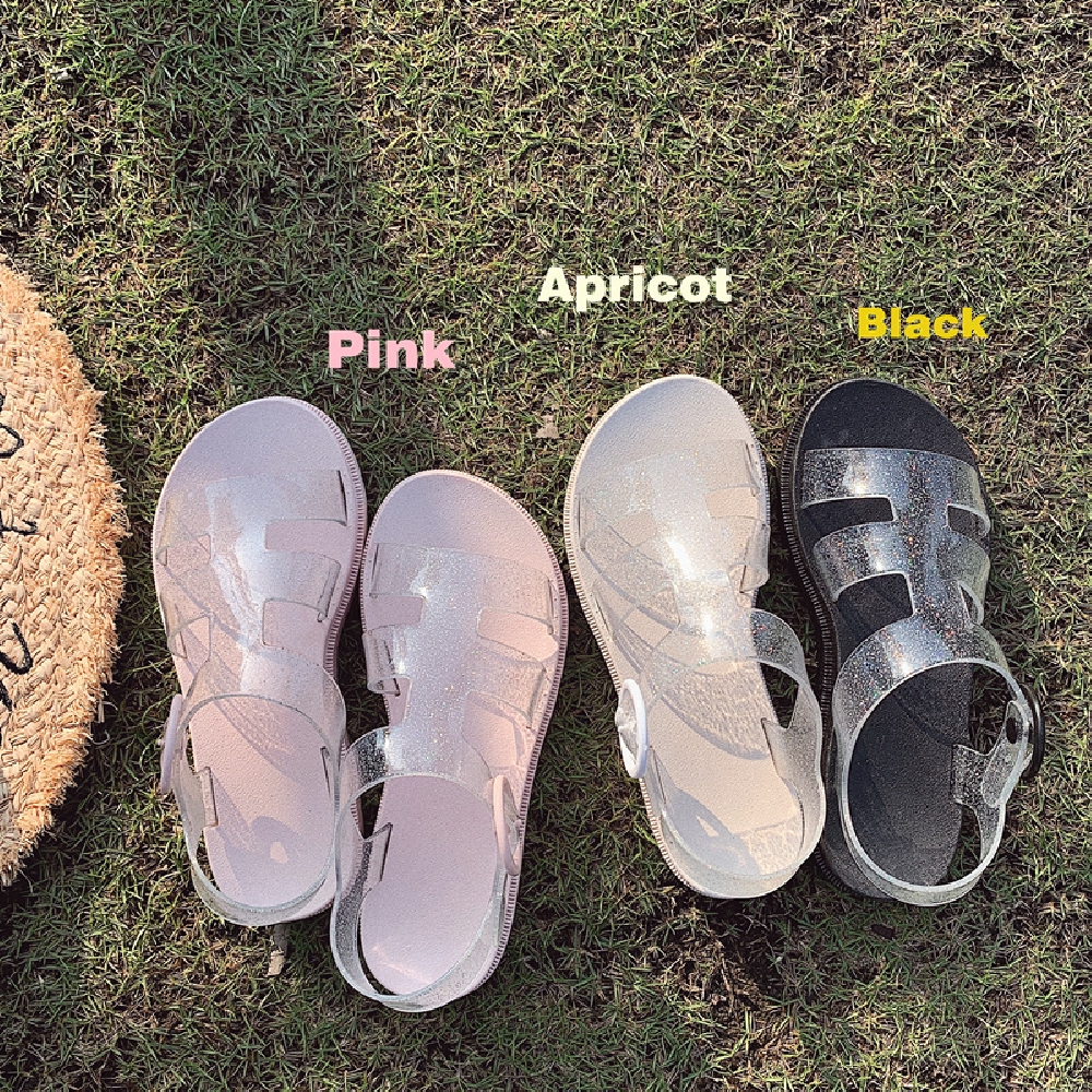 Sandal nữ thạch trong suốt đế bằng La Mã M1265555