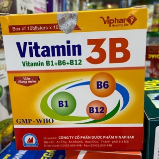 Viên uống Vitamin 3B bồi bổ cơ thể bổ thần kinh hộp 100v