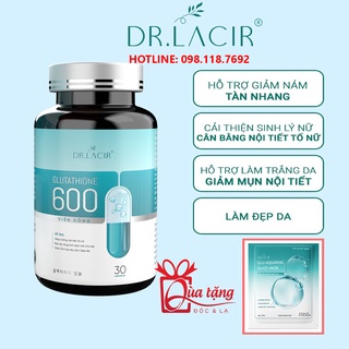 Viên Uống Nám Trắng Da Glutathione 600 - [ Tặng 1 mặt nạ thủy tinh ]