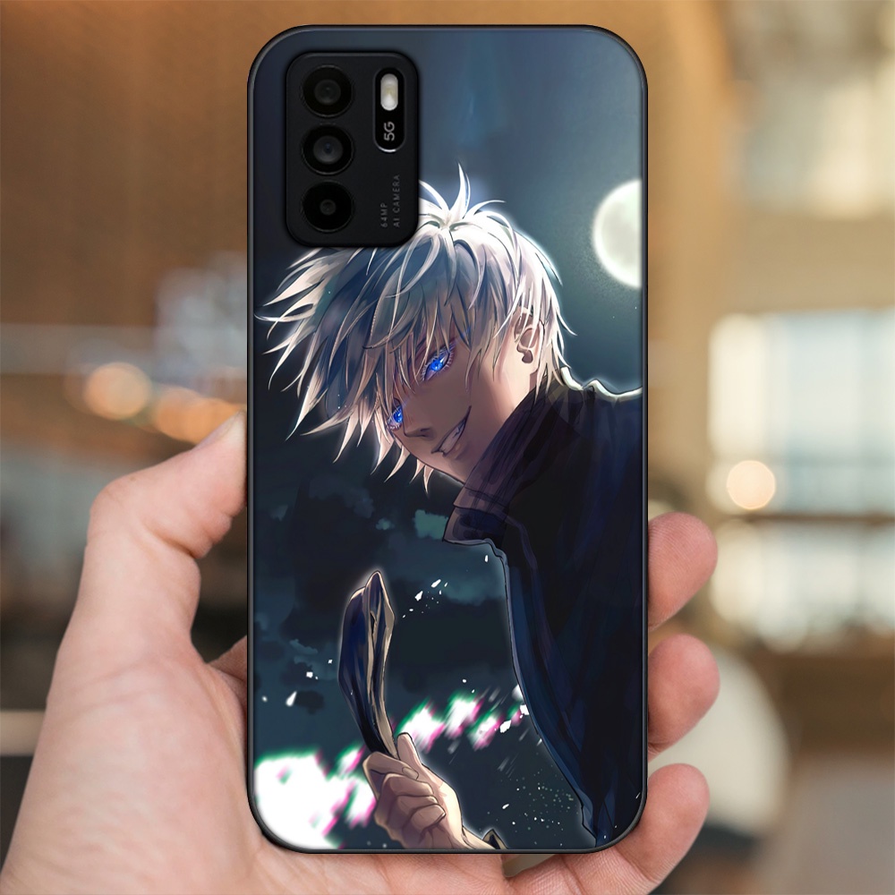 Ốp lưng Oppo Reno 6Z 5G viền đen in hình Satoru Jujutsu Kaisen
