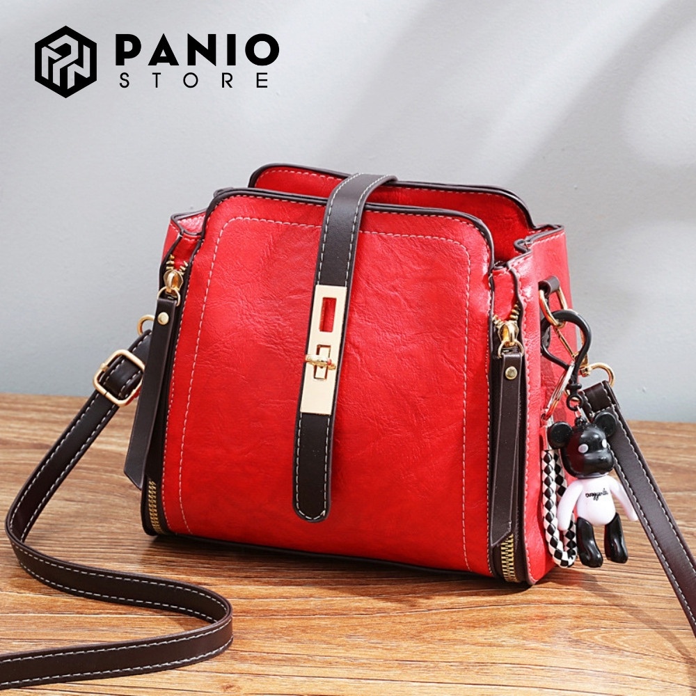 Túi xách nữ công sở thời trang hàn quốc, túi đeo chéo đeo vai nữ phong cách retro cute PANIO SP02