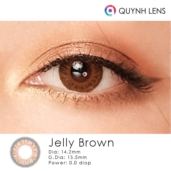 Kính áp tròng QUỲNH LENS jelly brown 0 độ