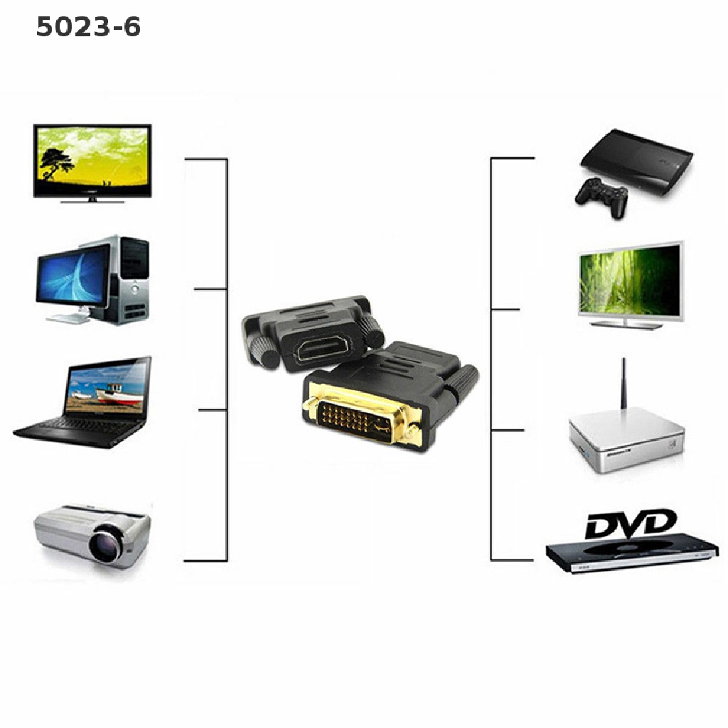 Đầu kết nối chuyển đổi 5023-6 HDMI sang VGA 24 + 1Pin DVI HDMI cho HDTV