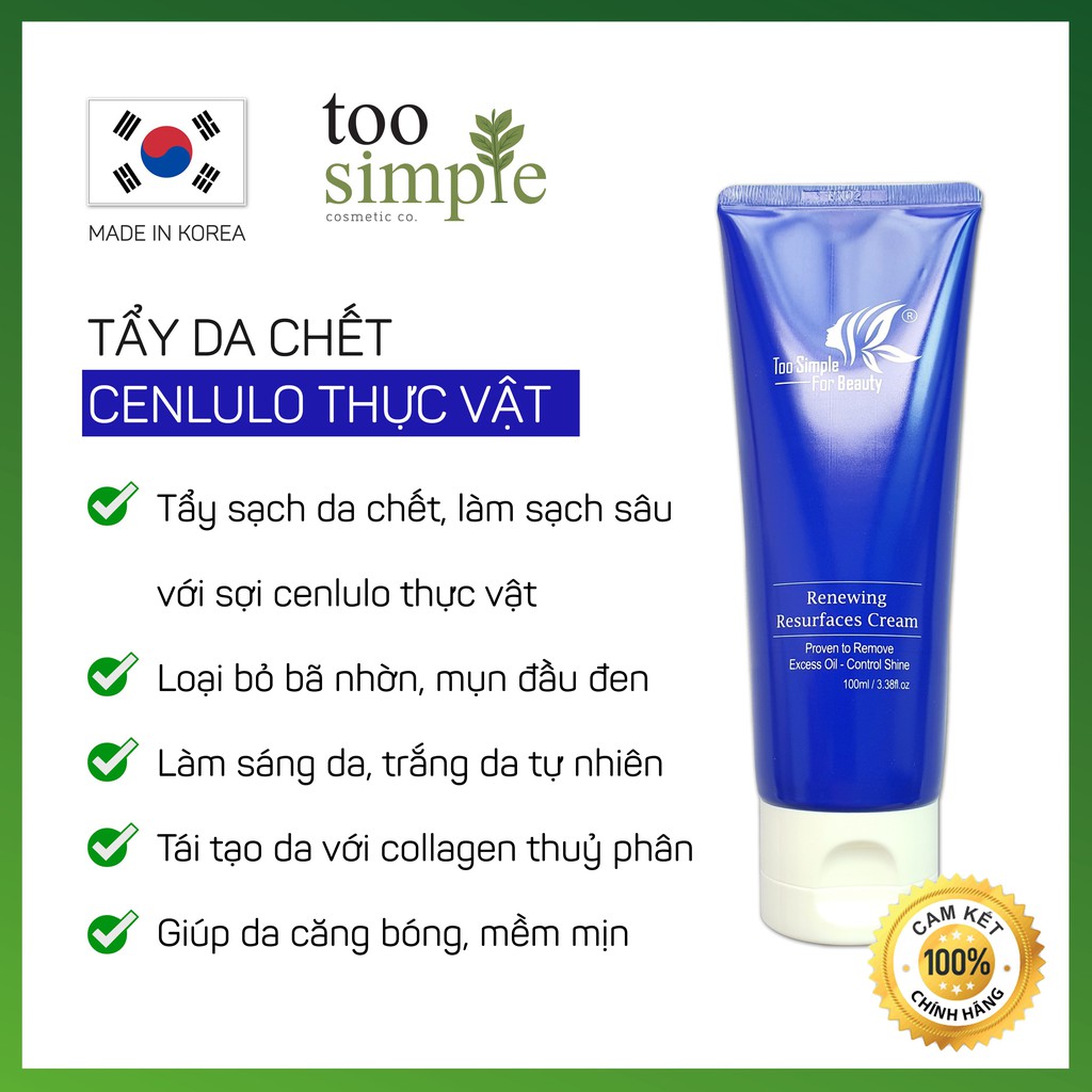 Tẩy da chết Cenlulo thực vật Too Simple For Beauty 100ml | BigBuy360 - bigbuy360.vn