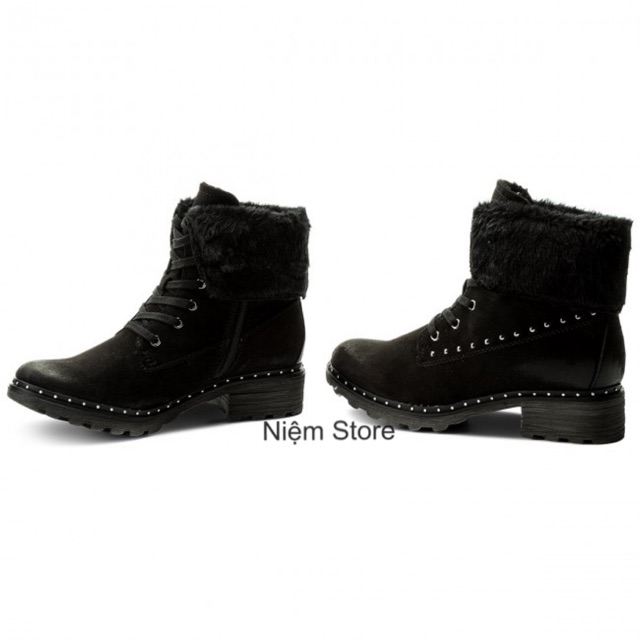 Combat boots lông da lộn Tama.ris xuất Đức