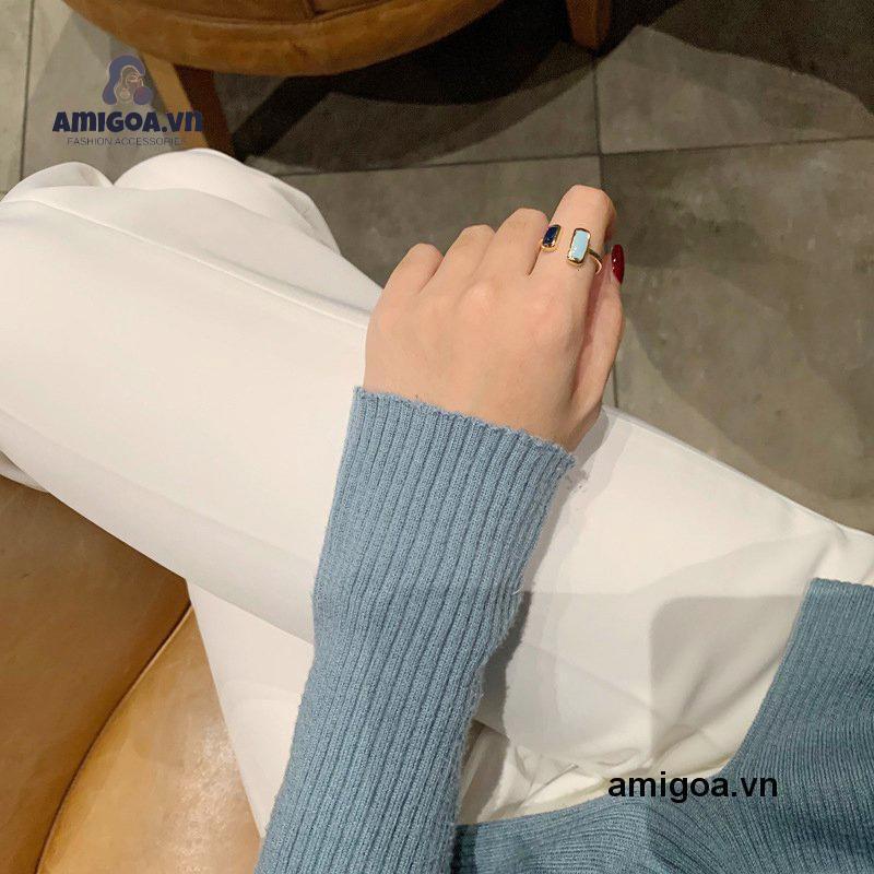 ✨✨Nhẫn Hở Họa Tiết Hình Học Đơn Giản Phong Cách Cổ Điển Thời Trang Cho Nữ