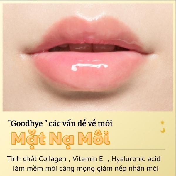 Mặt nạ môi dưỡng ẩm Collagen , làm sáng màu , giảm nếp nhăn môi nội địa chính hãng  BioAQUA