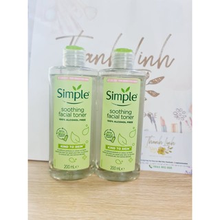 Nước hoa hồng Simple Kind to Skin Soothing Facial Toner 200ml cân bằng và dịu nhẹ với mọi làn da( mẫu mới )