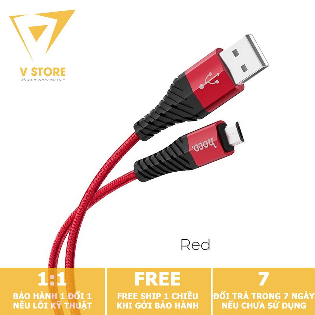 CÁP SẠC NHANH DÂY DÙ MICRO USB 2.4A HOCO X38 - DÀI 1.0M