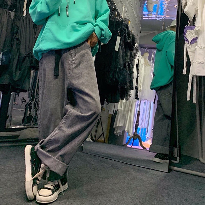 Quần bò jeans ống rộng màu xám Ulzzang siêu chất ❤️